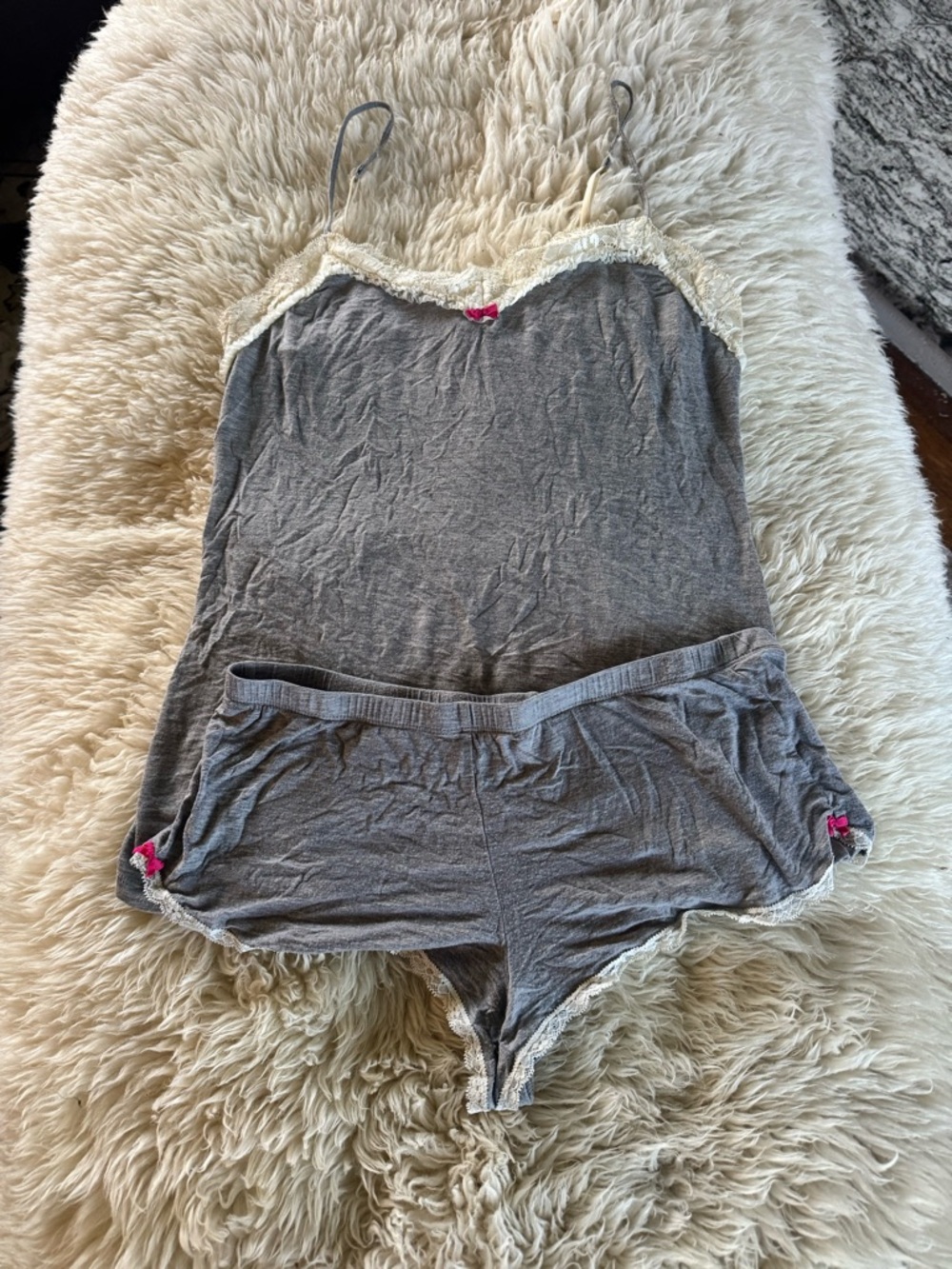 Gray Lace-Trim Cami & Short Sleep Set from Victoria secret